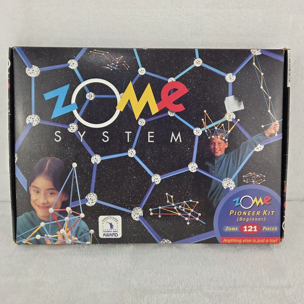 Vintage 1999 Zome System Pioneer Kit Beginner 115/121 Pieces w/ Instructions